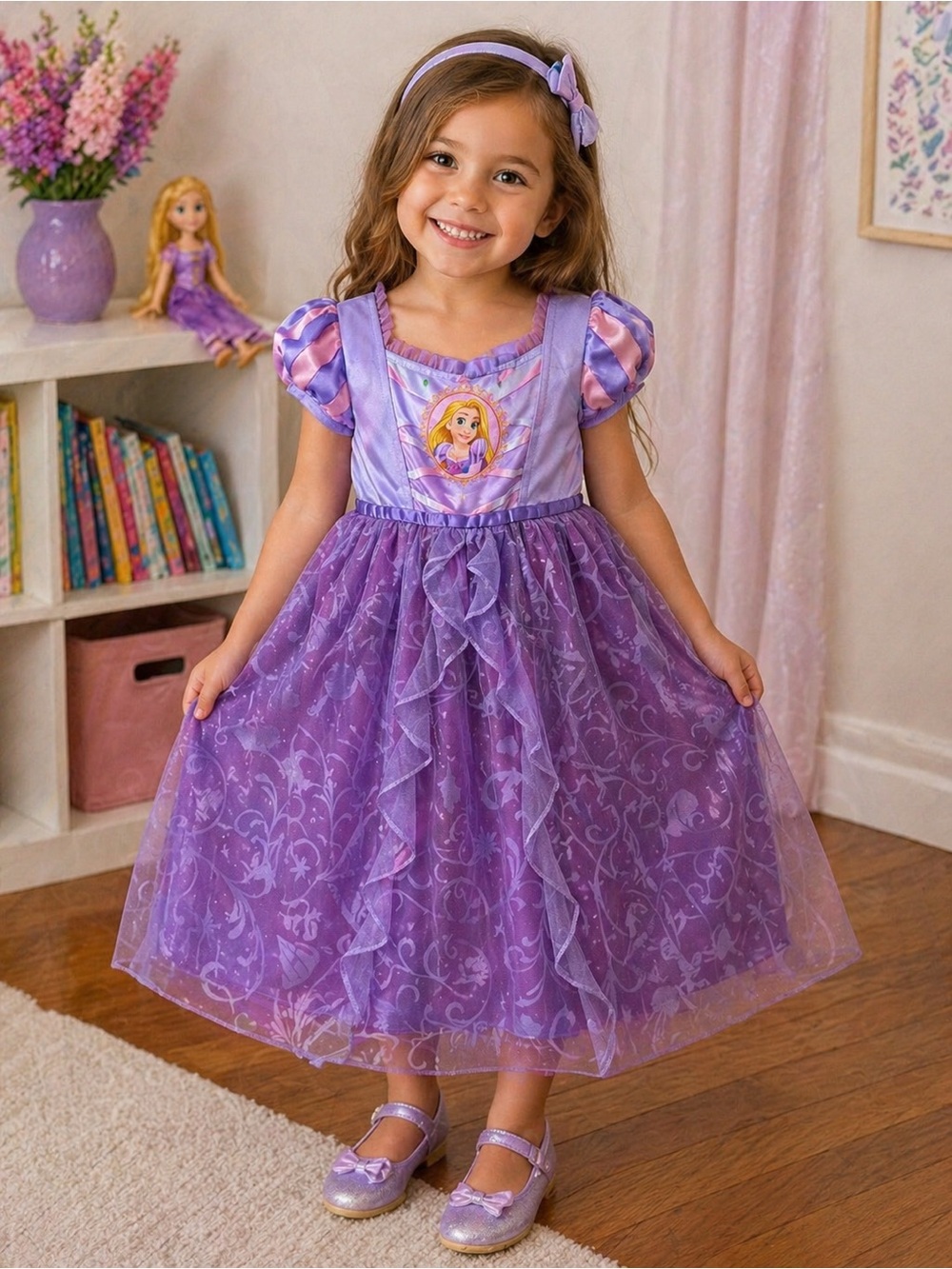 Disney Princess Rapunzel Purple Tutu Dress Toddler 3T Lavender Costume